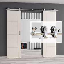 4FT-20FT Stainless Steel Sliding Barn Door Hardware Kit for Single/Double Door