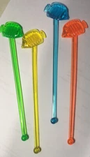 10 Tropical Fish Swizzle Sticks Stirrers Party Bar fun Drink Beach theme