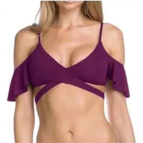 NWOT Becca S Off-Shoulder Strappy Bikini Swim Top & Bottom Purple 123339 - Picture 6 of 6