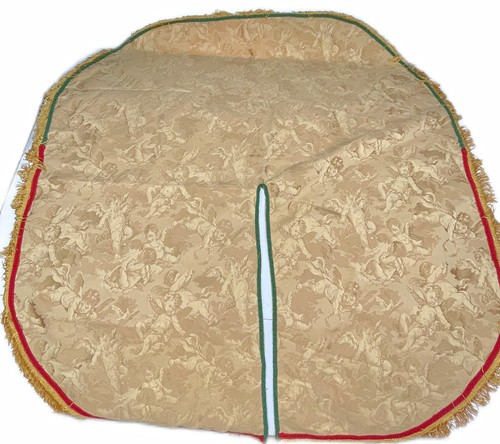 Angel Cherub Brocade Homemade Christmas Tree Skirt 59”