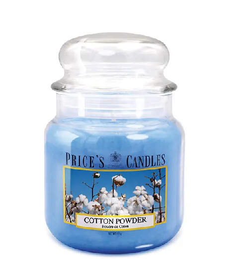 Candela profumata Price's Candles in giara media al profumo di polvere di cotone