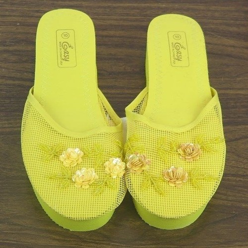 Women's Floral Beaded Sequin Rose Mesh Platform Slippers Shoes Sizes 6-11 New - Picture 10 of 15