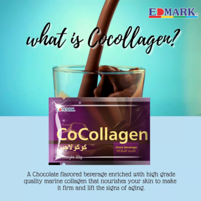Boisson Anti-âge Cocollagen Edmark - Poudre De Collagène Marin Au Chocolat - Réducteur De Rides
