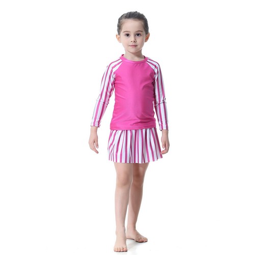 Muslim Kids Girls Swimwear Beachwear Burkini Tops+Pant Swimming Modest Swimsuit - Picture 291 of 299