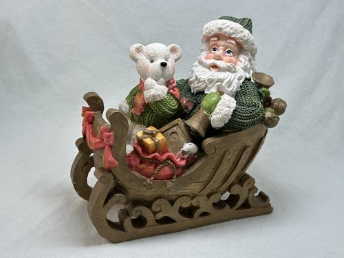 3 Figuren Weihnacht Deko Schneemänner Weihnachtsmänner Grün - Bild 2 von 4