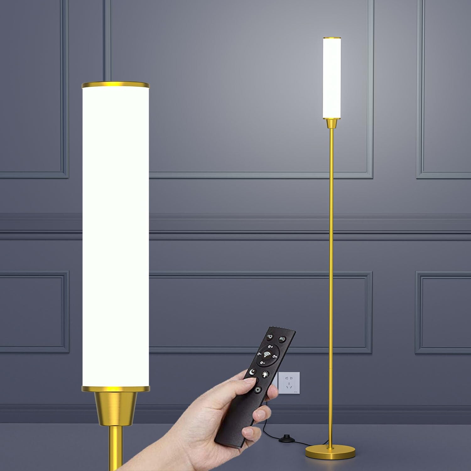 Remote-Controlled Bright Floor Lamp for Living Room Bedroom or Office-image