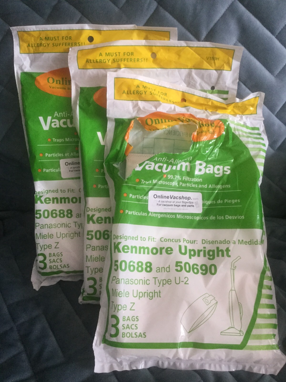 Kenmore Upright 50688 50690 Panasonic U-S Z Type Vacuum Bags by Online VacShop-image