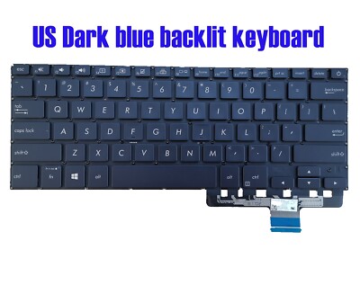 US Dark blue backlit keyboard for Asus ZenBook Pro 14