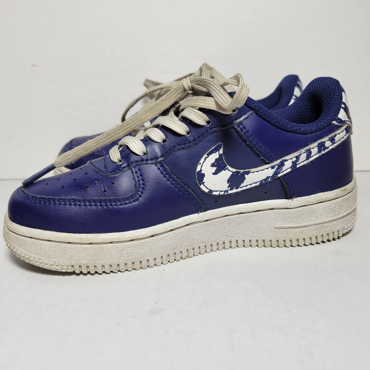 Size 12 (PS) - Nike Force 1 LV8 3 Low Camo Swoosh - Blue Void for