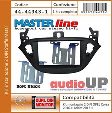 MASCHERINA AUTORADIO 2 DIN OPEL CORSA DAL 2016 IN POI. KIT ADATTATORE NERO OPACO