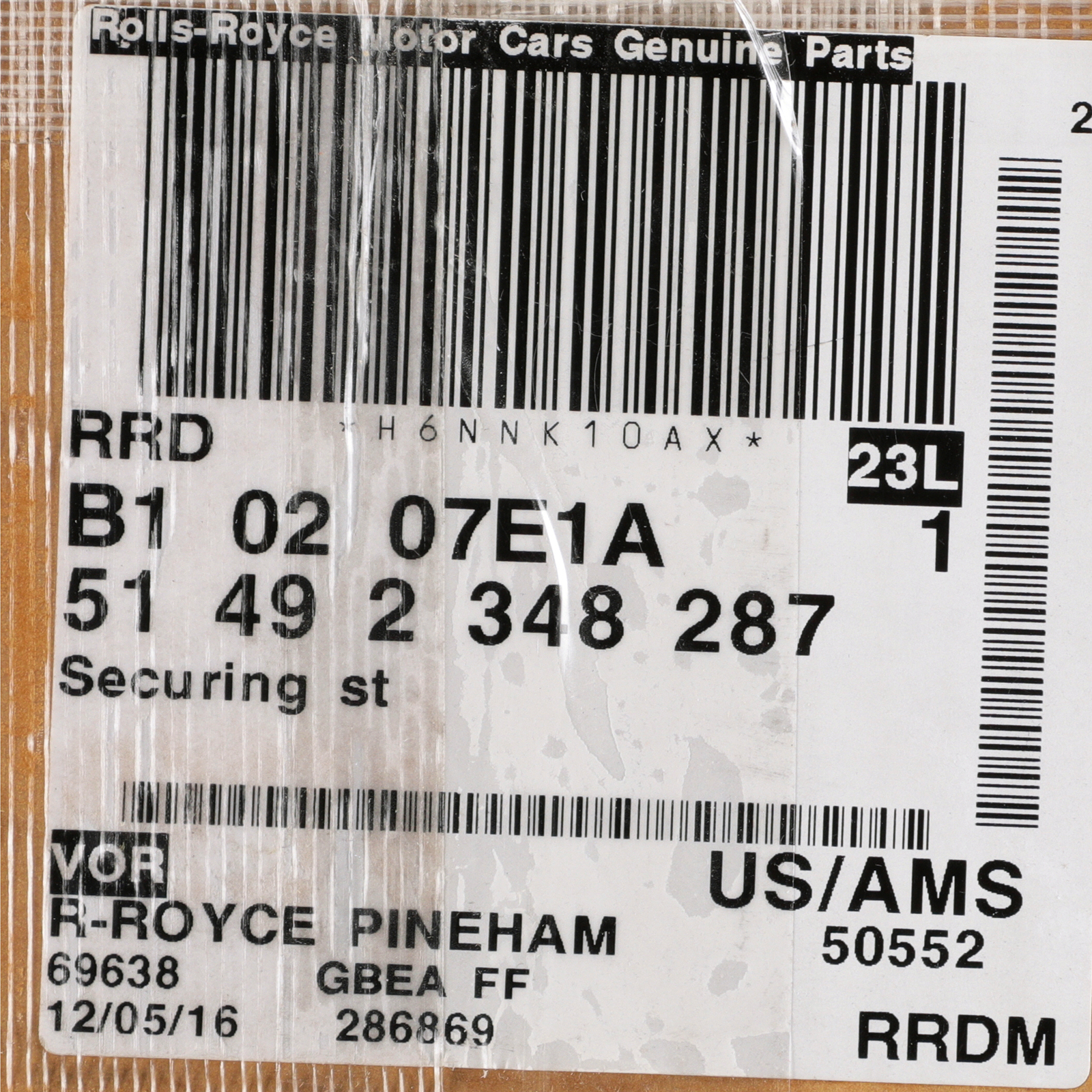 Genuine Rolls-Royce Spare Securing Strap 51-49-2-348-287 OEM NEW