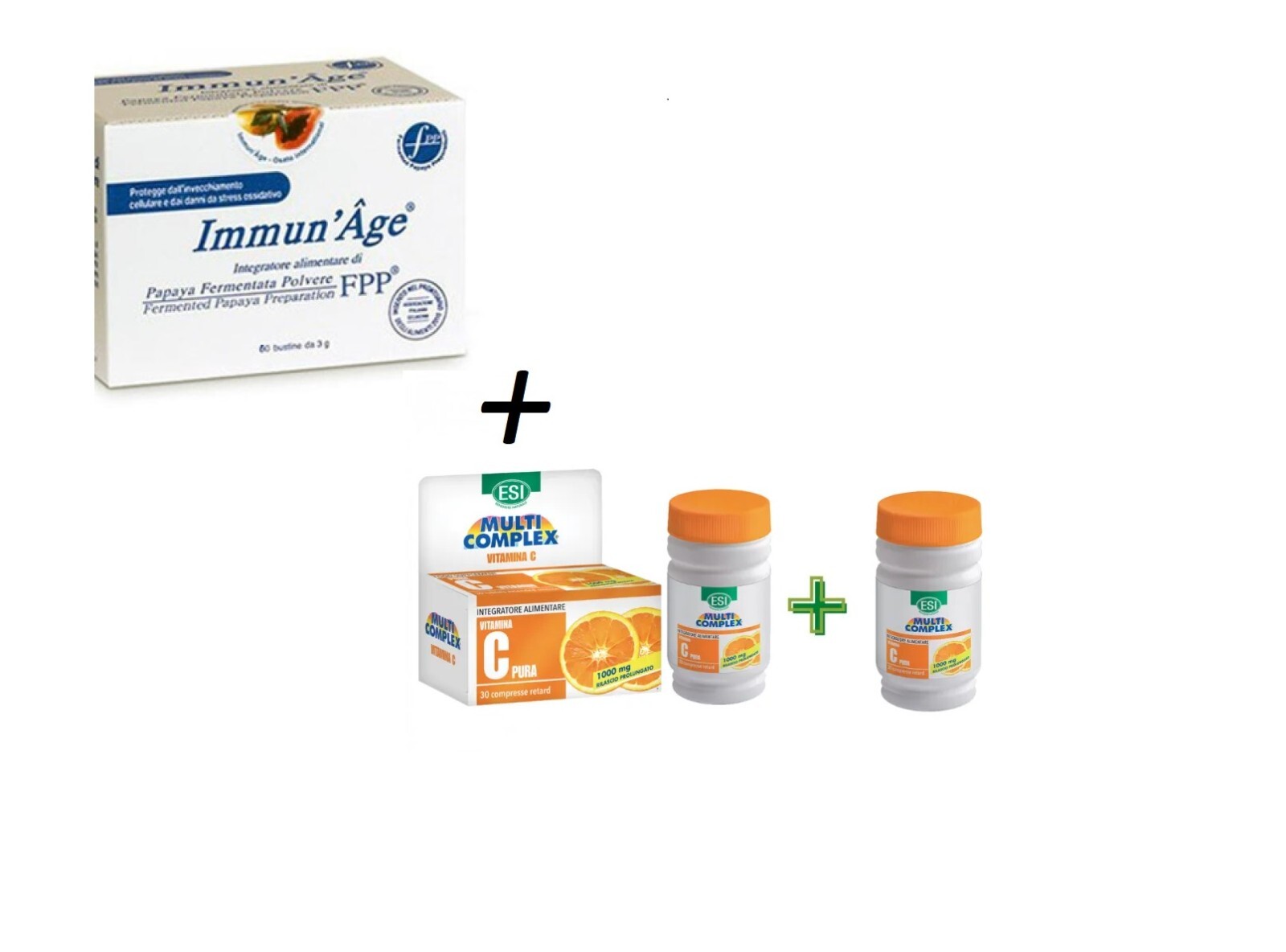 immun'age 60 bustine + vitamina c 60 compresse 1000mg