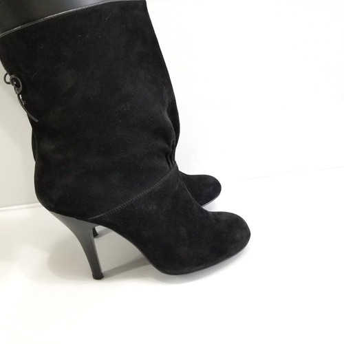 Rampage Elsa Black Suede Slouchy Ankle Boots Stiletto Soft Leather Size 8M - Picture 7 of 7