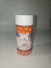 Orange Sixlets Candy Cake Cookie Decorating 3.1 oz Baking Decorating Sprinkles