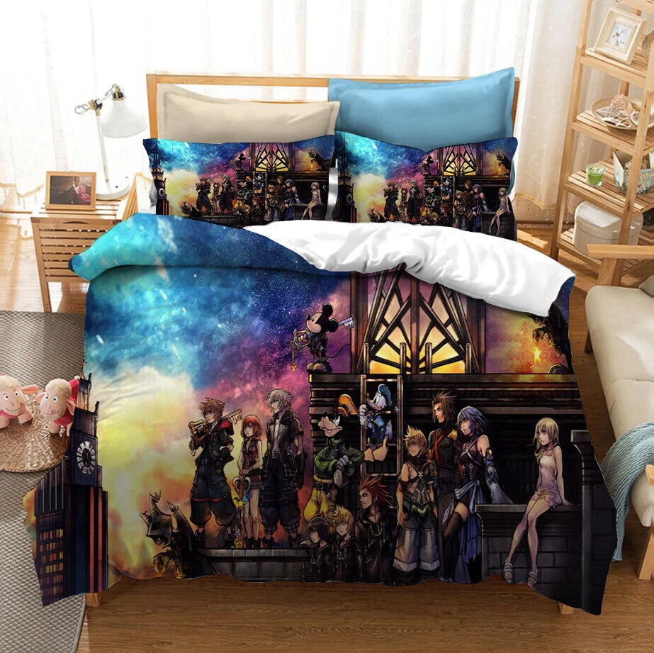 3D Kingdom Hearts Kids Duvet Cover Bedding Set Pillowcase Twin/Full/Queen/King - Image 4 of 4