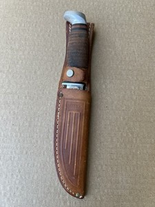 Vintage CASE XX USA 323-5 Fixed Blade Knife With Leather Sheath