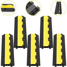Cable Protector Ramp 2-Channels Speed Bump Hump Rubber 11000 Lbs. Load for Drive