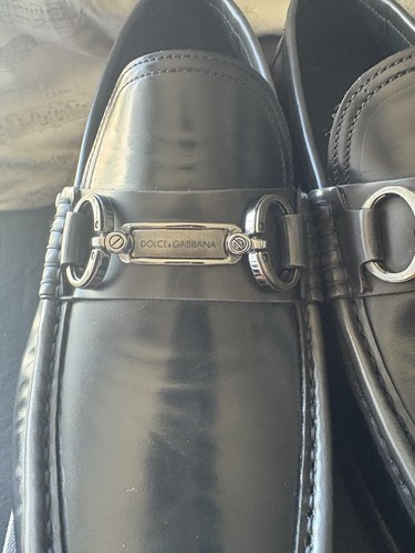 Dolce & Gabbana Logo Bit Black Leather Loafers. Size 7US - Picture 4 of 20
