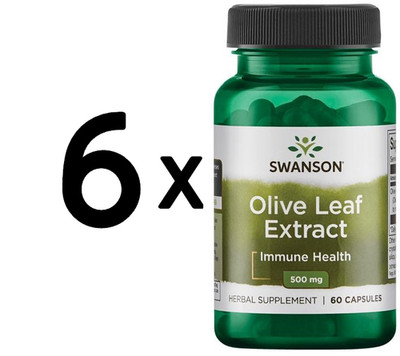 6 x Swanson Olive Leaf Extract, 500mg - 60 caps (249,94 EUR/kg)