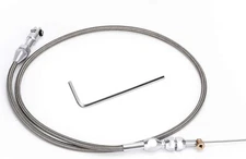 36" Stainless Braided LS Throttle Cable Kit Adjustable Accelerator Cable Compati