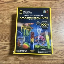 NATIONAL GEOGRAPHIC Mega Science Series: Amazing Reactions Chemistry Set Opened