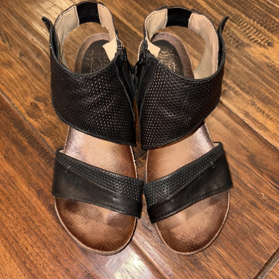 Miz Mooz女式Seline楔形凉鞋黑色W8.5 39 — 第 2/4 张图片