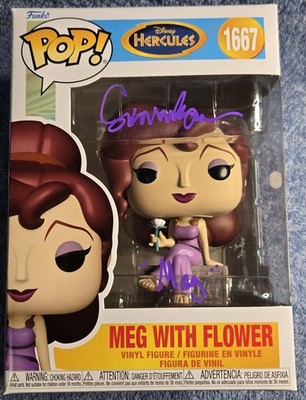 Susan Egan Signed Meg with Flower Disney Hercules #1667 Funko Pop OCCM COA