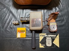 Vintage REVERE 8 MODEL B-61 8MM MOVIE CAMERA W/ Pigskin Case and Exposure Meter