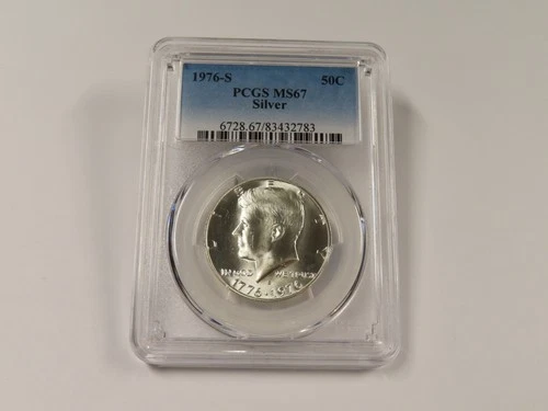1976 S PCGS  MS67 SILVER KENNEDY HALF DOLLAR COIN 50 CENT