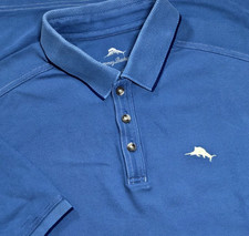 Tommy Bahama Polo Shirt Mens M Blue Island Zone Supima Pima Cotton