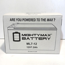 Mighty Max Battery ML7-12, 12 Volt 7.2 Ah SLA F1 Terminal Battery