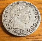 1908-D 25C Barber Quarter Very Nice Condition