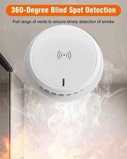 Smoke Alarm with 10 Year Life Battery Smoke Detector & Fire Alarms Sensor Home