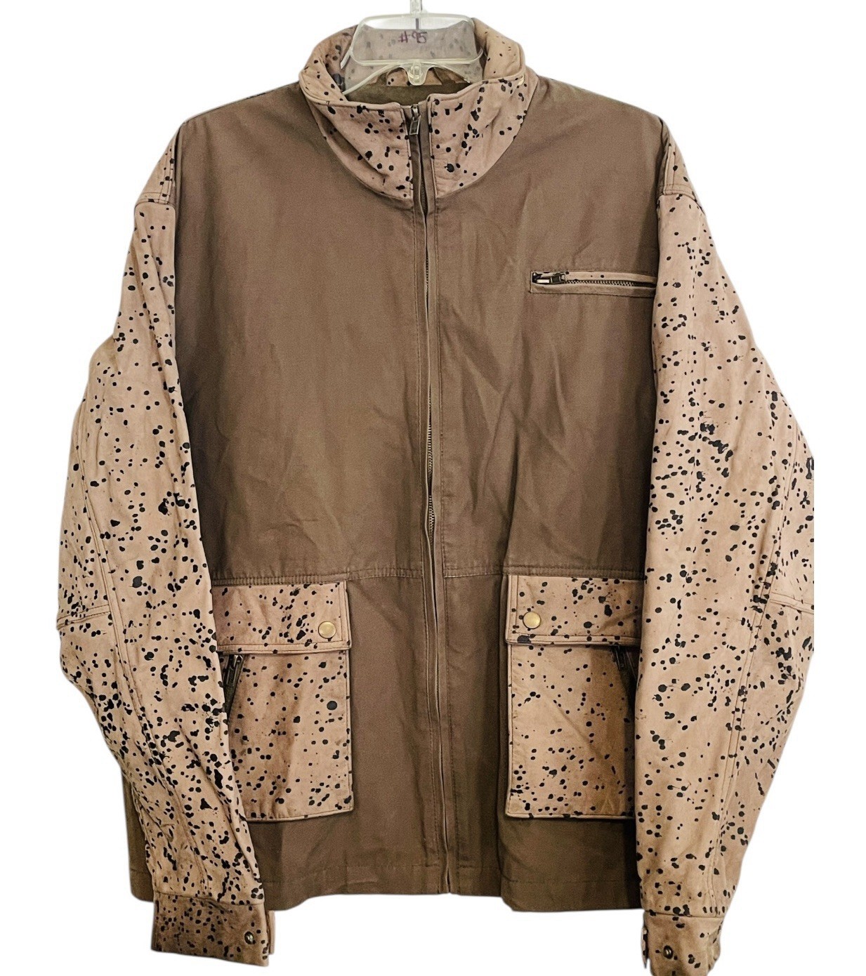 LORO PIANA Storm System Men's Field Jacket Cotton Canvas & Leather Large