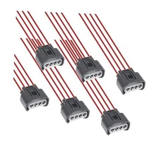  6 Packs Ignition Coil Female Connector Plug Harness Pigtail, 4 Way Ignition 