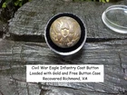 Old Rare Vintage Antique Civil War Relic Eagle Infantry Button Loaded with Gold