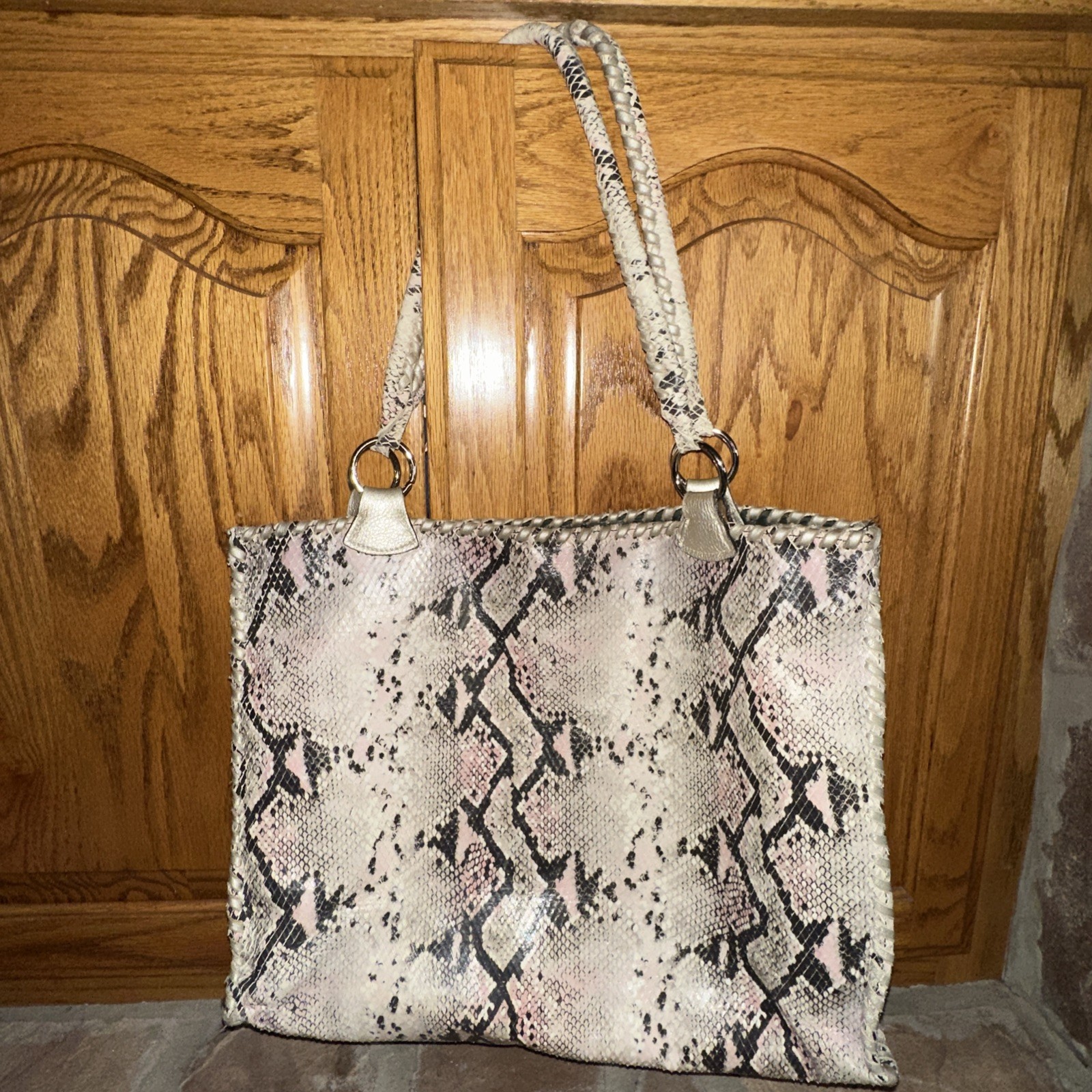 Kurtmen Python Leather Designer Shoulder Bag Stru… - image 1