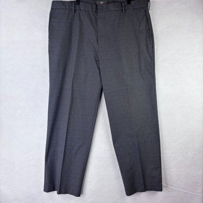 Dockers Straight Leg Mens 40x30 Iron Free Khaki Pants Classic Fit Plaid Gray