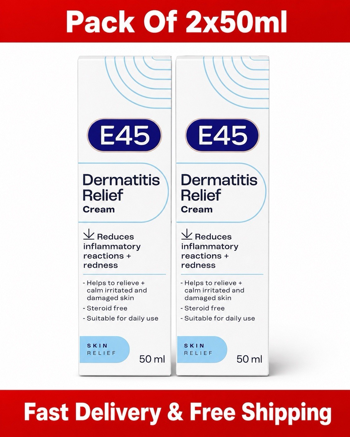 E45 Dermatitis Cream 50 ml to Treat Symptoms of Dermatitis or Eczema – Relieve Itching and Reduce Inflammation and Redness - Anti-Inflammatory Eczema & Dermatitis Cream - Steroid Free - Image 7