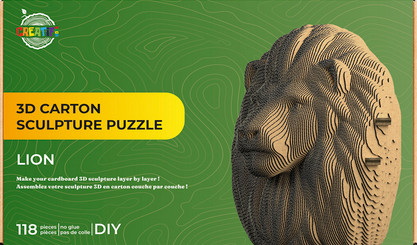 Puzzle 3D lion carton 118 pièces idée cadeau créatif pour ado et adulte