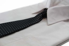 Kids Boys Black White Patterned Elastic Neck Tie - Little Diamonds