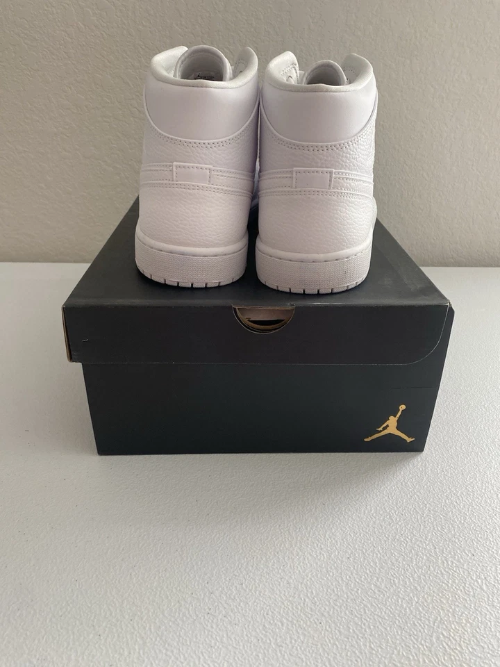 Size 12 - Jordan 1 Mid Triple White - 554724-130 - Image 4 of 4