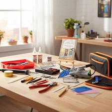 DIY Stained Glass Kit with Precision Cutting Tools and Adjustable Soldering Iron