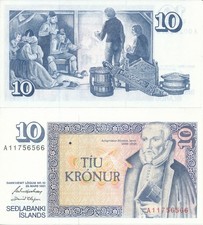Iceland / Island - 10 Kronur 1961 (1981) UNC - Pick 48a(3)
