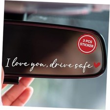 3PCS I Love You Drive Safe Mirror Sticker I Love You Drive Safe White 