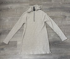NWT! Pretty Little Thing Sage/Khaki Ribbed High Neck Half-Zip Oversized Dress 6