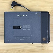 Sony MZ-E2 Minidisc Gray Walkman Used with Adapter No Battery Tested Works