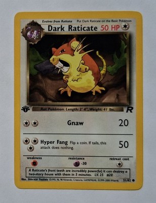 Pokemon - Dark Raticate - Team Rocket 51/82 1st Edition - Common - LP