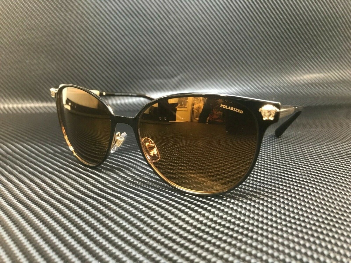 VERSACE VE2168 13772T Matte Black Cat Eye Polarized Women's 57 mm