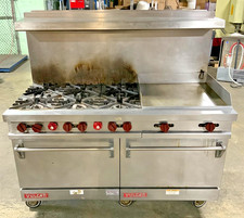 Vulcan 6 Gas Burner 60" Commercial Stove w/24" Griddle Surface 2 Standard Ovens
